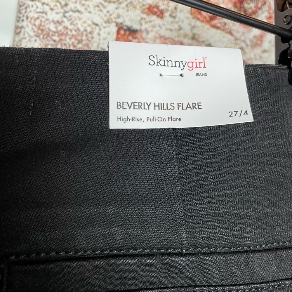 Skinny Girl Beverly Hills Flare Black High Rise Pull On Pants 27/4 - Picture 2 of 7